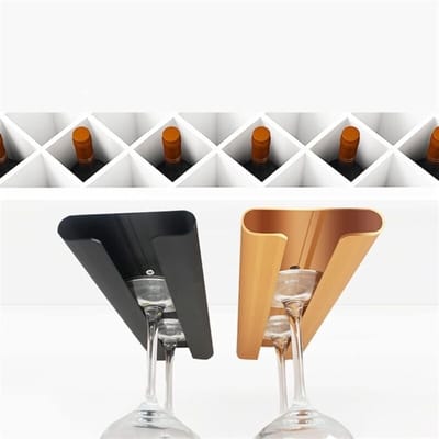 2 Stuks Hangende Wijnglashouder, Hangende Glashouders, Plastic Wijnglashouder, Wijnglazenhouder Onder de Kast, Geen Boren, Zelfklevende Wijnglashouders voor Bar, Restaurant, Keuken, Wijnkast