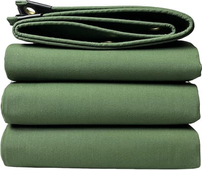 Waterdicht Zeildoek - Zwaar Canvas Tarp - Buiten Beschermen - Verdikte Hoeken - 1.5x1.5m - Groen