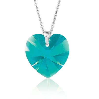 Montebello Ketting Daisy HZ561 - Swarovski Hart - 925 Zilver Gerhod. - Ø18mm - 50cm