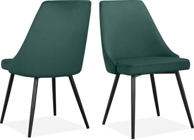Natascha-Eetkamerstoel - 2 Pack - Donkergroen