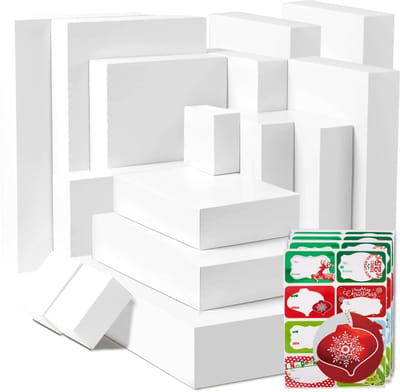 Grote Witte Geschenkdozen Set met Deksels - Perfect voor Kleding & Feestdagen