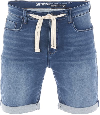 riverso Heren Short Broeken RIVPaul regular/straight Fit Blauw W 44 Volwassenen Stretch Jeans Korte Broek