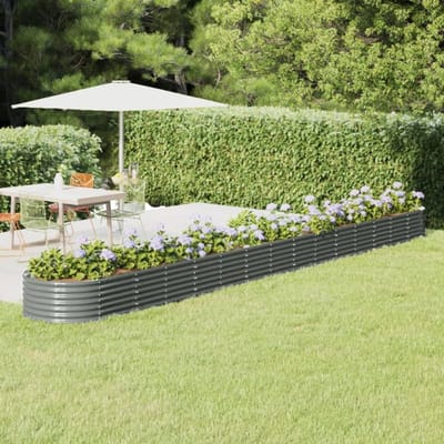 Vidaxl Jardinière Surélevée, Acier Peint par Poudre 620X80X36 Cm, Grise
