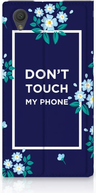 Book Case voor Sony Xperia L1 Design Case Flowers Blue DTMP