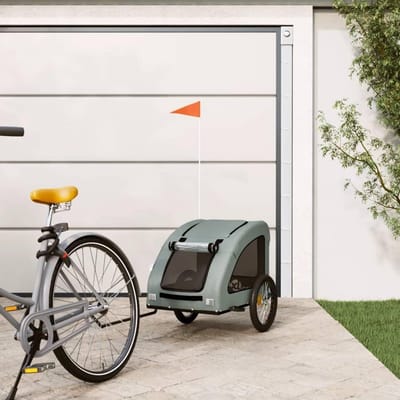 Fietskar Huisdier - Hondenkar Aanhanger - Comfortabel Vervoer - Robuust IJzeren Frame - 137 cm Lengte - Grijs