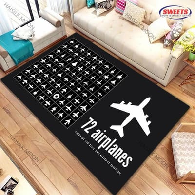 17 Stijl Luchthaven Landingsbanen Bovenaanzicht Vliegtuig Tapijt Vloerkleed voor Slaapkamer Woonkamer Huis Sofa Decor, Kinderen Antislip Decor Matten 40x60cm (16x24in)