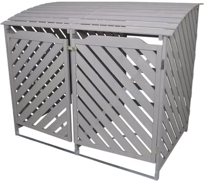 Containerombouw dubbel - grijs - 149x122x92 cm - met vergrendeling