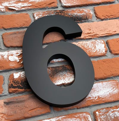Promessa-Design - Huisnummer 6 Zwart Mat - Acrylaat 3D Groot - Hoogte 30 cm - Dikte 25 mm - onderhoudsvrij - Type 3D/Acrylaat/30/MatZwart/Arial.