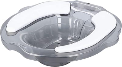 Zitbad - Bekkenbad - Comfortabel Baden - Met Zacht Kussen - 2500ML Capaciteit - Doorschijnend Grijs
