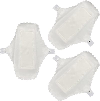 Herbruikbare Maandverbanden - Wasbaar Katoen - Hygiënisch Comfort - Waterdichte Laag - 3 Stuks - Wit