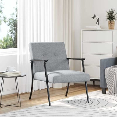 vidaXL - Fauteuil - Lichtgrijs - Stof