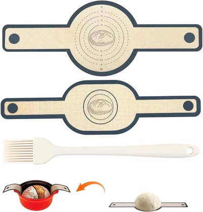 Set van 2 Siliconen Bakmatten en 1 Oliekwast - Ideale Bakaccessoires voor Brood en Gebak, Makkelijk Schoon te Maken en Duurzaam in Gebruik