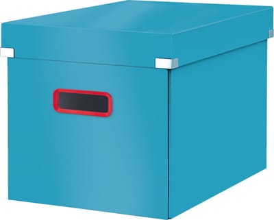 Leitz Click & Store Grote Opbergdoos - 80% Gerecycled Karton - 32 x 31 x 36 Cm (BxHxD) - Opvouwbare Opbergdoos met Deksel - Sereen Blauw
