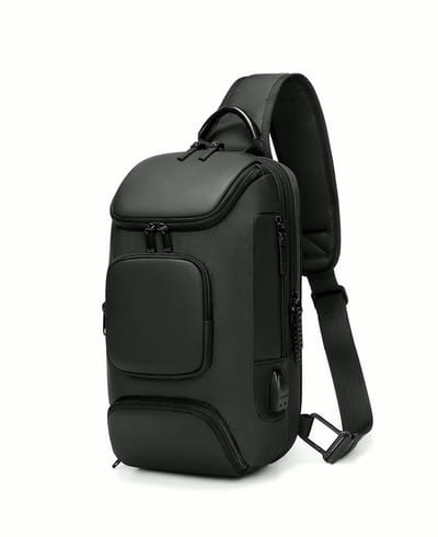 Sling Bag Rugzak met USB - Anti Diefstal Crossbody Tas - Zwart