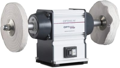 Polijstmachine voor metaal met onderhoudsvrije motor – 0,6 kW, 2 polijstschijven