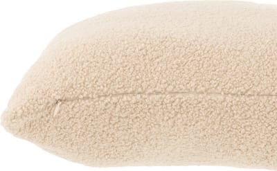 J-Line kussen Teddy Bouclé - polyester - donkerbeige