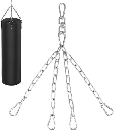 4-strengs bokszakophangketting - robuust RVS - 50cm lengte - 360 graden draaibaar - 70 kg draagvermogen