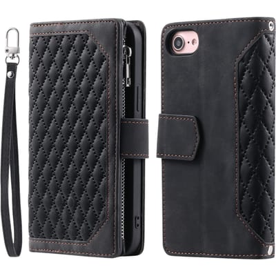 TwoTone Apple iPhone 16e/17e Wallet Hoesje Zwart