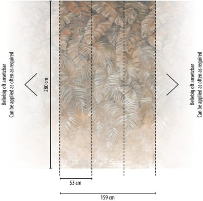 TROPISCHE BLADEREN FOTOBEHANG | Natuur - Bruin Beige Creme Grijs - Livingwalls The Wall II