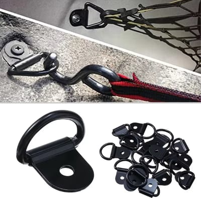 TLVX 10 stuks Sterke Trekring Zwart 20x36mm – Vastzetankers – Sjorring - Ring Anker met Schroefgat 4,5mm – Montage beugels - Pull Haak – Spanners - Muuranker - RVS – Auto – Boot – Vrachtwagen – Aanhanger - Huis – Tuin - Bouw – Doek – Touw vastbinden