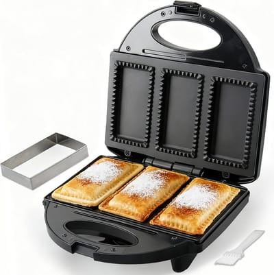 Mini Taart Maker - Apparaat Snacks - Snacks Maken - Anti-aanbaklaag - 3 Stuks Tegelijk - Zwart