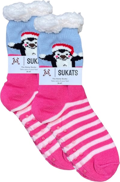 Sukats® Huissokken - Homesocks - Maat 36-41 - Dames Huissokken - Antislip Sokken - Fluffy Sokken - Slofsokken - Variant 18 - Meerdere Maten en Varianten - Verwarmde Sokken