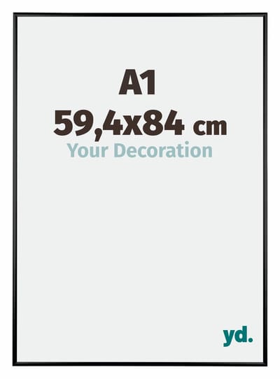 Your Decoration - Fotolijst A1 59,4x84 cm - Aluminium - Zwart Hoogglans - Kent