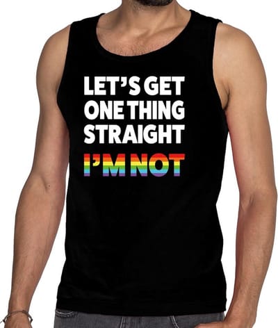 Lets get one thing straight - gay pride - tanktop - zwart - heren - mouwloos t-shirt - kleding - regenboog S