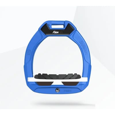 Veiligheidsstijgbeugels Paardrijden Incline Grip Blauw/Wit/Bruin Kinderen Flex-On Safe-On