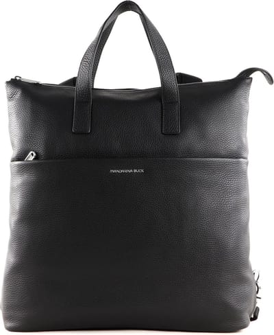 MANDARINA DUCK Leren Rugzak met laptopvak Mellow Urban Backpack Nero Zwart