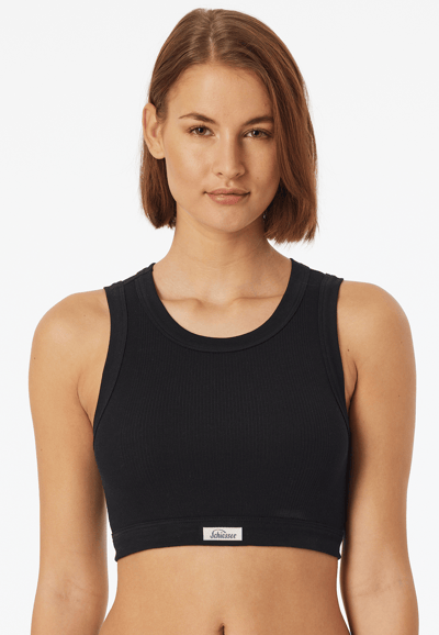 Zwart bustier met fijne fijnrib - Revival Paula 36