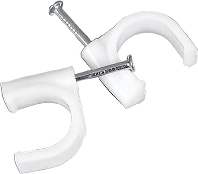 Kabelclips - Spijkerclips - Kabelbeheer - Kunststof en staal - 100 stuks - Wit