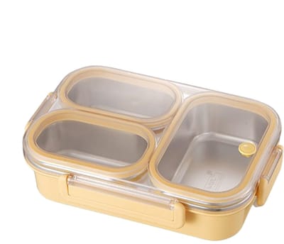 Clunch Container 3 Compartimenten 1000ml – Roestvrijstalen Lunchbox, Lekvrij en Hittebestendig