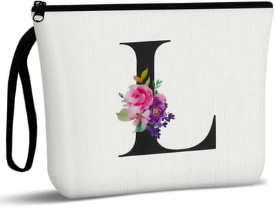 Aucuu Gepersonaliseerde make-uptas, briefcanvas cosmetische tas, reismake-up organizer, perfecte verjaardagscadeaus voor moeder en beste vriend, bruid bruidsmeisje cosmetische tas,