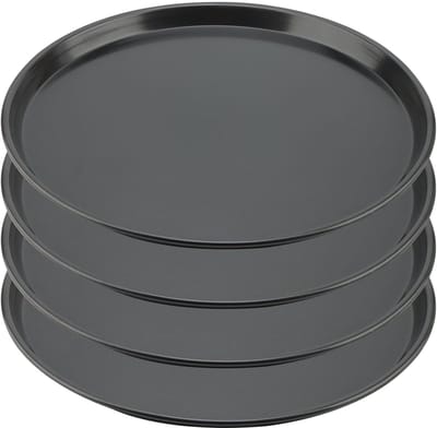 Allecto - 12 Inch Pizza Tray - Non Stick Bakvorm - Set van 4 - Carbon Staal - Perfect voor Thuisgebruik - Ideaal voor Pizza en Gebak