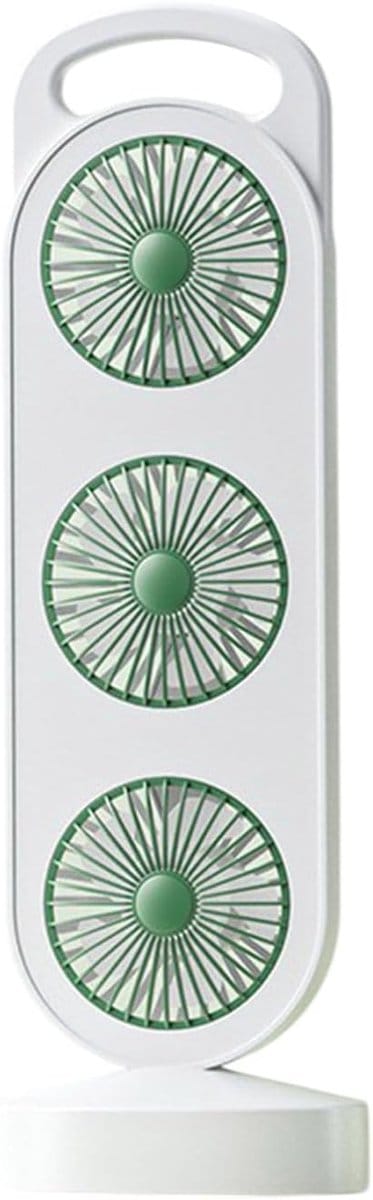 VHV-Bureauventilator met Drievoudige Turbine - Stille High-Speed Tafelventilator - 3 Turbo Fans voor Optimale Koeling - Energiezuinige Ventilator voor Kantoor, Slaapkamer en Thuiswerkplek - Groen