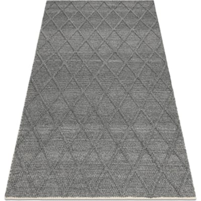 Kleden Rugsx Wollen tapijt TAHAR 99001K antraciet - HANDGEWEVEN 120x180 cm