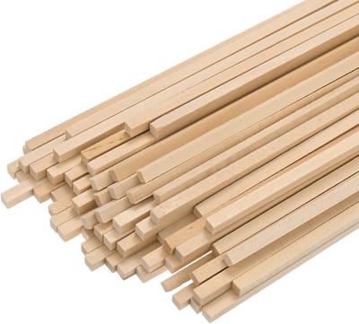 60 Stuks Houten Vierkante Dowel Stokken 30x30cm Ongeschilderd voor Ambachten, DIY Projecten en Modelbouw