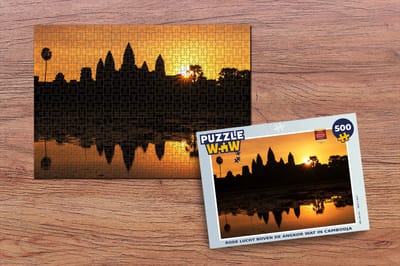 Puzzel Rode lucht boven de Angkor Wat in Cambodja - Legpuzzel - Puzzel 500 stukjes