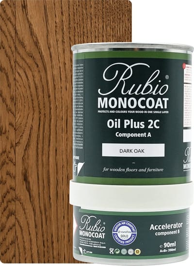 Rubio Monocoat Oil Plus 2C - Ecologische Houtolie in 1 Laag voor Binnenshuis - Dark Oak, 390 ml (15 m²)