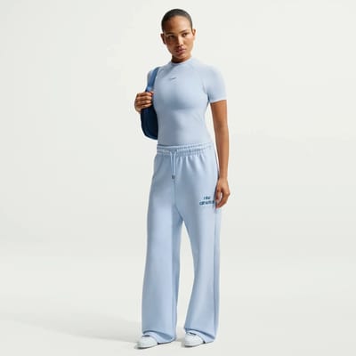Nike Sportswear Broeken Dames - Blauw - Maat 34 - Katoen Jersey