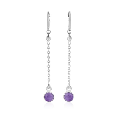 SilverGems Zilveren oorhangers met Amethist edelstenen