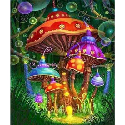 5D DIY Diamond Painting  Dream Mushroom  Borduurkruissteek Strassmozaïek 20X30CM red