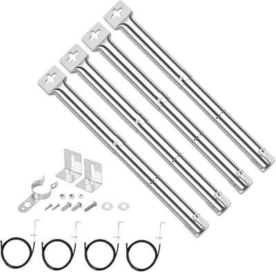 Universele RVS Branders voor Camping en Buiten koken - Vervangingsset voor Grill en BBQ (4 Stuks)