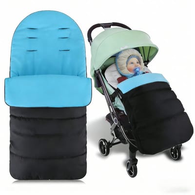 Universele Voetenzak voor Kinderwagen in de Winter - Zachte en Waterafstotende Babyvoetenzak - Warme voethoezen - winddicht - Blauw