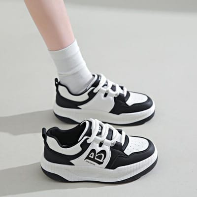 Chaussures blanches pour enfants - Nouveautés automne - Mode tendance - Semelles épaisses et rehaussantes - Chaussures de plage décontractées 40 noir