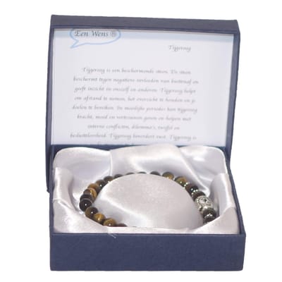 Halfedelstenen Armband in Geschenkdoos Tijgeroog