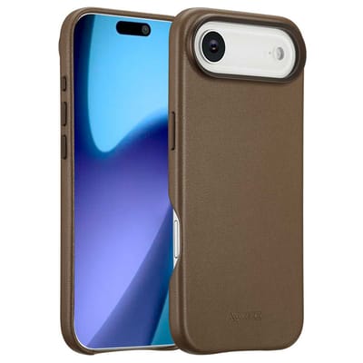 Accezz Hoesje - Geschikt voor iPhone 17 Air - geschikt voor MagSafe Leather Backcover - Coffee Brown