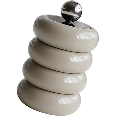 Style Nordique Distributeur Porte-cotons-tiges de Bureau Anti-poussière Récipient de Rangement pour Cotons-tiges Forme Donut Boîte de Rangement pour Maquillage kaki