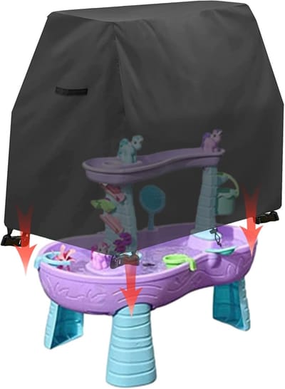 Watertafel Afdekhoes - Beschermhoes Speeltafel - Buiten Spelen - Waterdicht Zonwerend - 41 x 25 x 33 Inch - Zwart